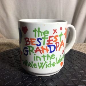 THE BESTEST GRANDPA Carlton Cards White W/Multicolor Ceramic Coffee/Tea Mug